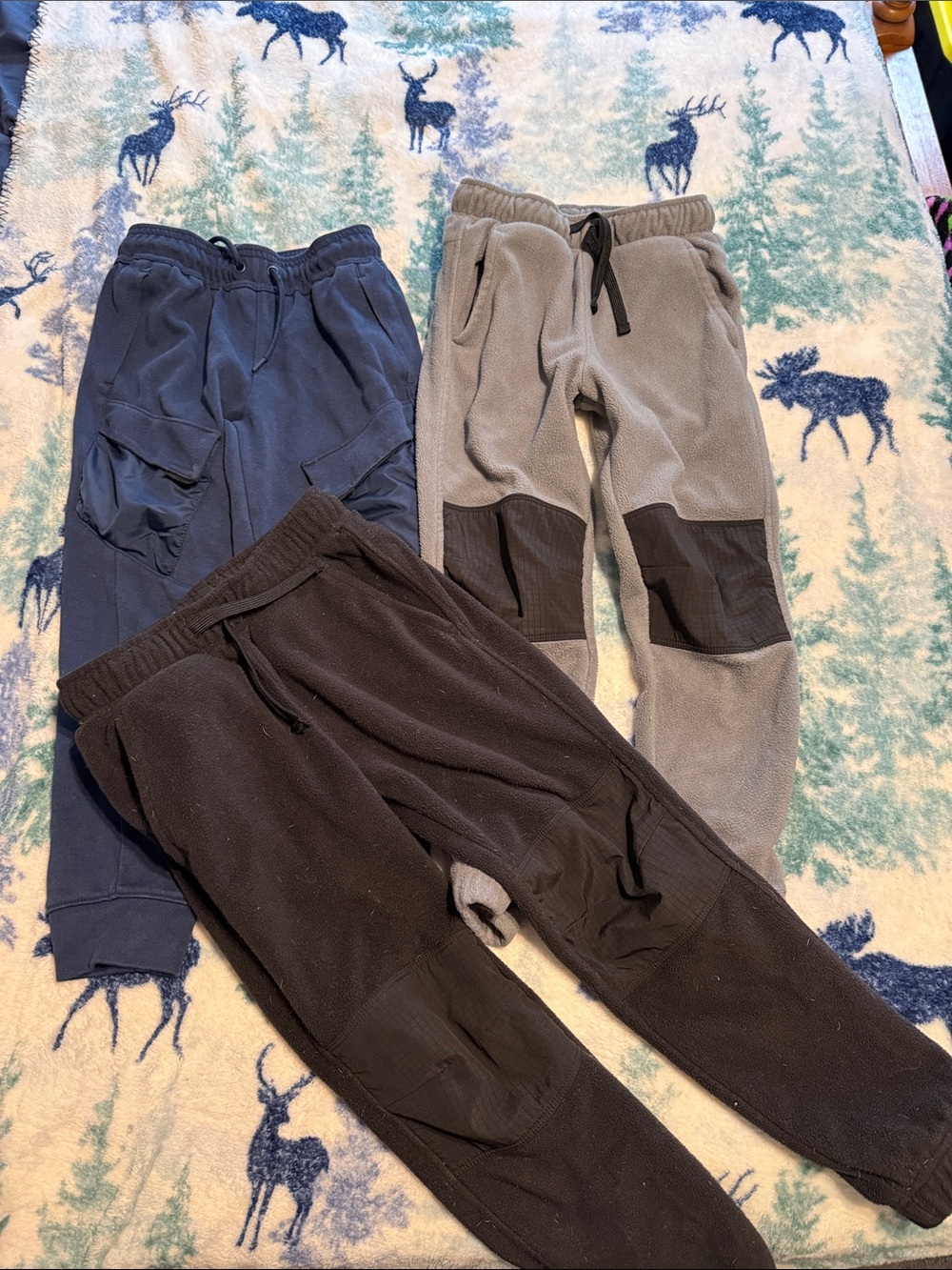Athletic Works Black Sweatpants with Yellow Logo Detail